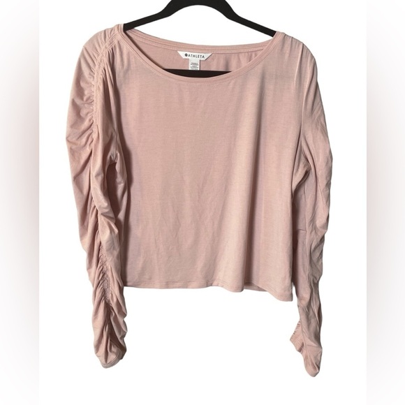 Athleta All Around Ruched Top in Orchid Pink Women's L - Picture 5 of 8